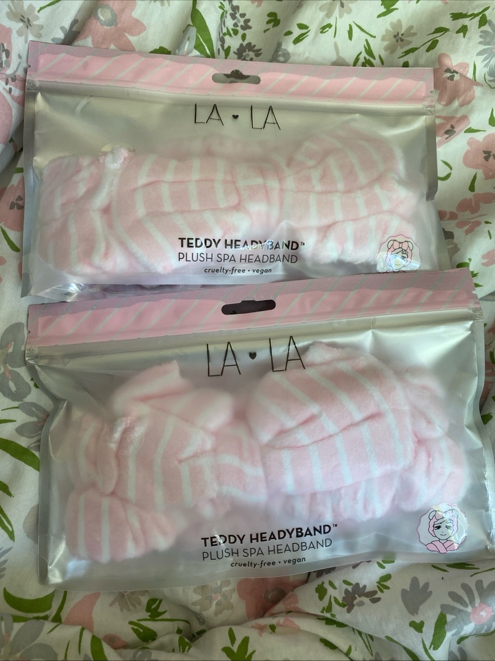 2 X The Creme Shop - LA LA Teddy Headband Plush Spa Headband